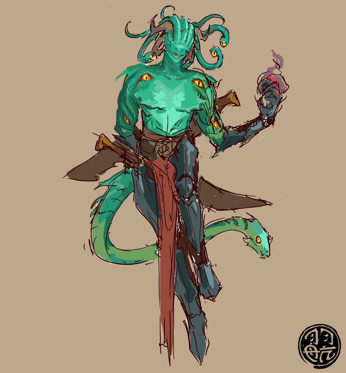 Old commission from <a href="/Beehaw__/">Keegan</a> 
My original design of a snake demon
