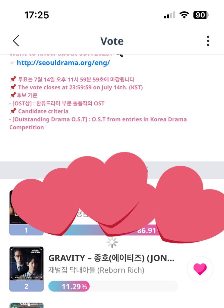 Hi ATINY just a daily reminder to vote for Jongho OST 😖‼️‼️‼️ It’ll mean a lot of he wins this. Voting closes July 14th so not long to go ‼️‼️ you can vote via IDOLCHAMP under “Outstanding OST”