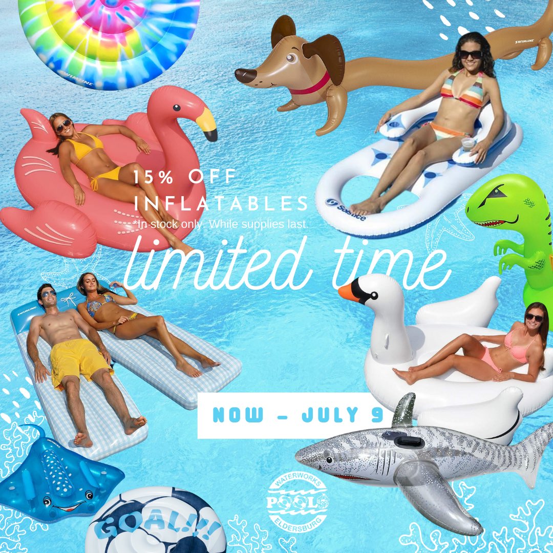 Weekend Sale! ☀️ All toys, games, and inflatables are 15% off through July 9.  Don’t miss it!

#westminstermd #carrollcountymd #sykesvillemd #eldersburgmd #pools #abovegroundpool #poolshop #summervibes #poolparty #poolfloat #poolside #frederickcountymd #howardcountymd