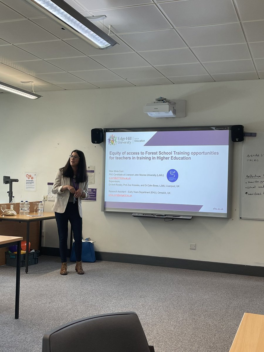 KarenMBoardman's tweet image. Our wonderful Research Assistant sharing her research on Forest Schools @SilviaCont2 @EHU_FOE @edgehill #ACRE23 TeamEYE