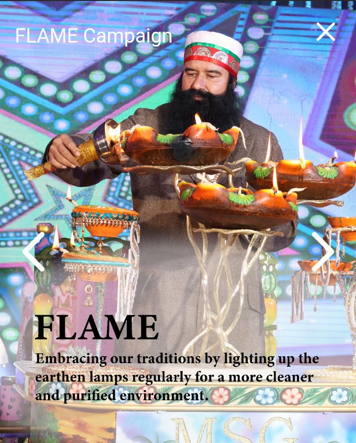 sai94418562's tweet photo. FLAME Campaign: Fixing Life and Air by lighting oil lamps Aimed at Making Environment clean 🤞💗
#Flame
#FlameCampaign
#LightUpFlame
#FlameOfPositivity
#IndianCulture
#SpiritualEnlightening
#SaintDrGurmeetRamRahimSinghJi
#SaintRamRahimJi
#BabaRamRahim
#SaintDrMSG
#GurmeetRamRahim https://t.co/Gl6QgxHBl0