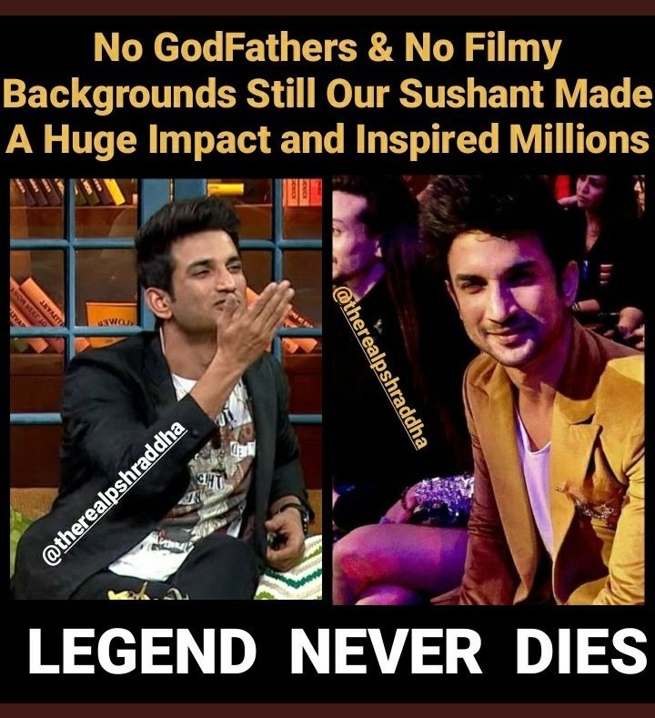 BanasreeDhar1's tweet photo. Sushant A Hardworking Man
🌸SSR a MAN of PRINCIPLE,
beacon of GOOD things,
Y 2 defame SSR through sold out MADIA & BW PR?
🌸SSR had no GODFATHER in BW, a lone WARRIOR💪
@shwetasinghkirt,@divinemitz,@PMOIndia,@Kridha_Pro,@yrf
#SushantSinghRajput𓃵
#NationForSSR
#BoycottBollywood https://t.co/hdln51AnOu
