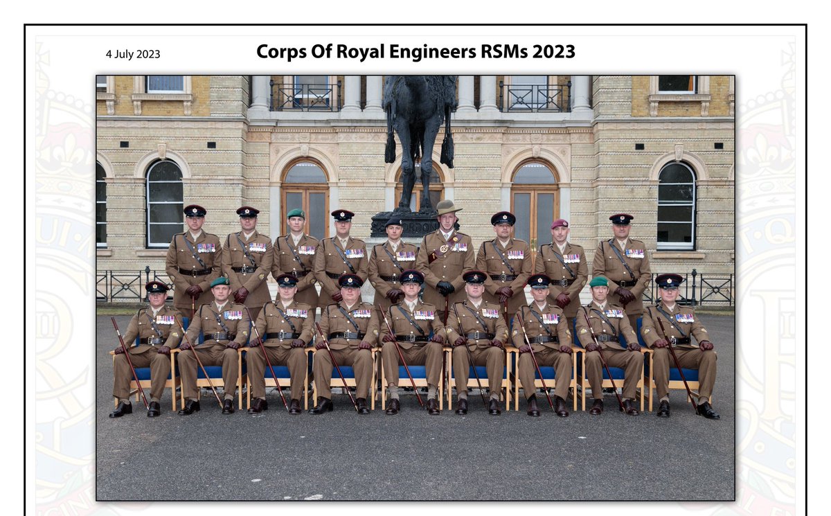The @Proud_Sappers finest! Lucky to squeeze in a Regimental Sergeant Majors photo before I handover next week. It has been an absolute privilege to be the Senior Soldier of @32EngrRegt Unfortunately I am standing between two monsters, I'm not that short, honestly.