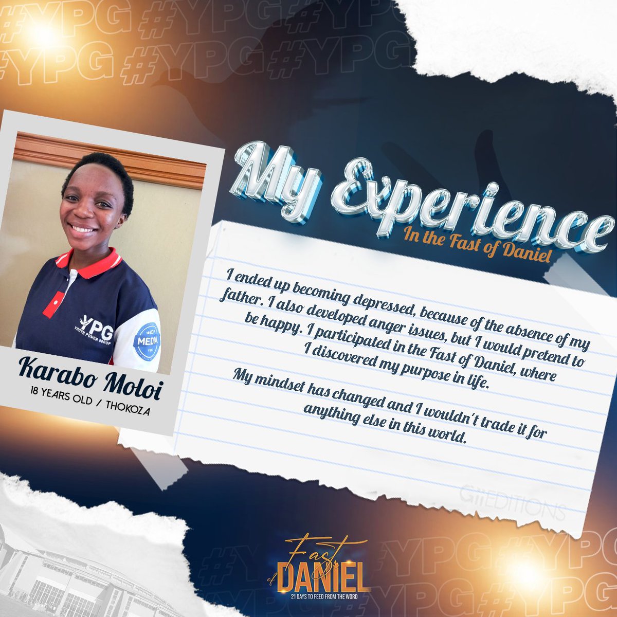 vygsa_official's tweet photo. At times it may seem impossible to overcome the feelings that come after the loss of a loved one.
With Karabo's story, you'll learn how she made it through. Read on.
.
.
.
.
.
.
.
#FOD #21days #fastofdaniel
#proudlysouthafrican #southafrica #capetown #localislekker #supportlocal https://t.co/wSrS9Ya9mc