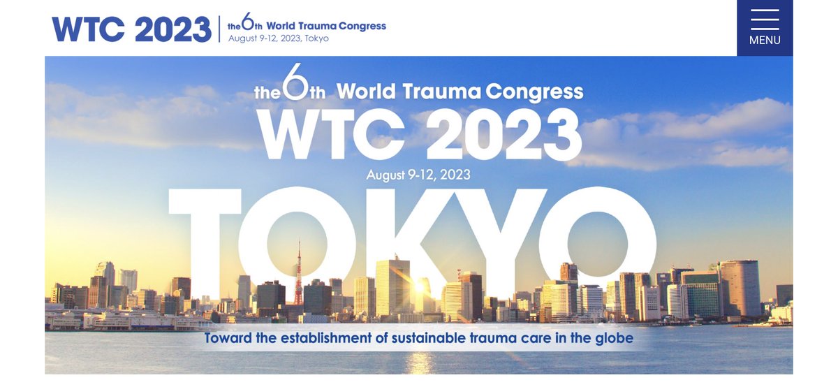 Most awaited meeting of world’s stalwarts in Trauma Surgery.
#WTC2023
#Tokyo  #Japan 
@JTraumAcuteSurg @TSACO_AAST @EAST_TRAUMA @ShockTrauma_CC @traumadoctors @Trauma_Asia @TraumaNews @UN_RSF @RoadSafetyNGOs