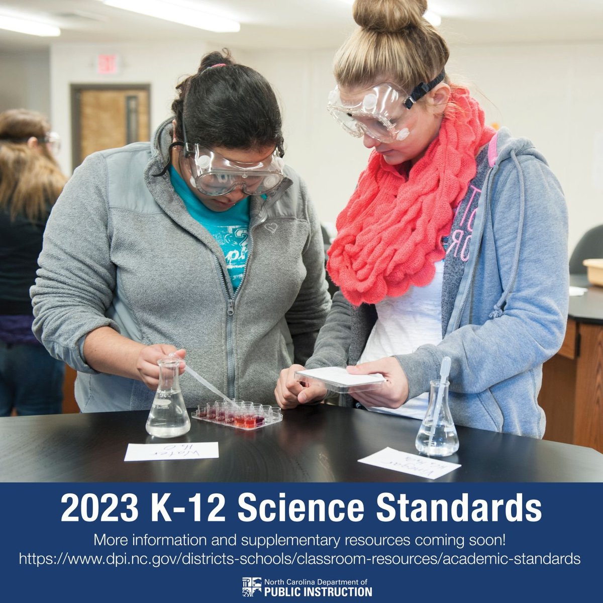 At its July meeting, the NC State Board of Education approved the 2023 K-12 Science Standards, to be implemented in the 2024-25 school year. The current 2009 K-12 Science Standards will remain in place for the 2023-24 school year.