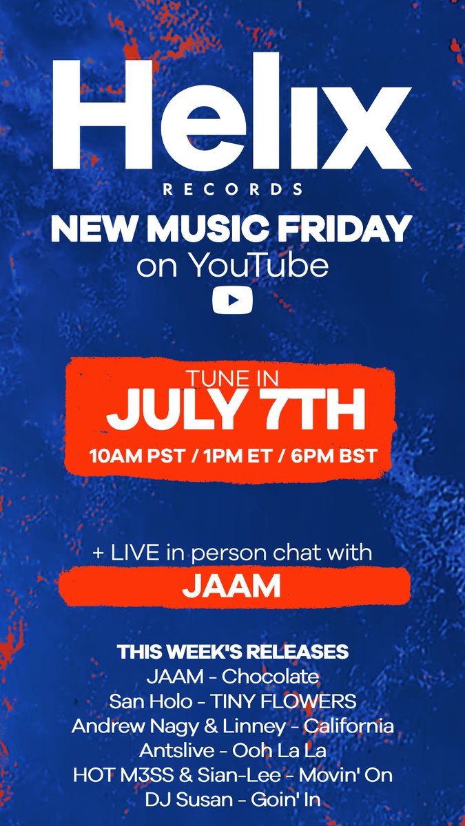Helix Records NFT (@helixrecsnft) on Twitter photo 🪩 <a href="/helixrecs/">Helix Records</a> New Music Friday - Live in 30 mins 🪩
This week we're joined by JAAM to discuss today's release Chocolate 🍫
Music, news & more - see you there
youtube.com/live/R4BqliXuS… 🪩 <a href="/helixrecs/">Helix Records</a> New Music Friday - Live in 30 mins 🪩
This week we're joined by JAAM to discuss today's release Chocolate 🍫
Music, news & more - see you there
youtube.com/live/R4BqliXuS…