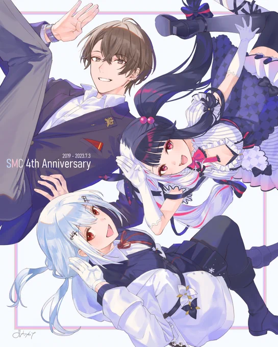 遅ればせながら4周年おめでとうございます!!#SMC組4周年 #はかせレポート #れなの鳥っくあーと #加画美 