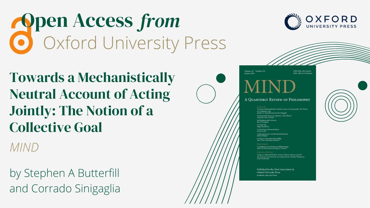 OUPPhilosophy's tweet photo. Make the most of your #JointSession2023. Take some time to read this #OpenAccess article about the concept of "acting jointly". The article compares collaborating and working in parallel, looking at different approaches for both. Learn more: https://t.co/dlz7J6O1i1 https://t.co/pMpVOIJG4z