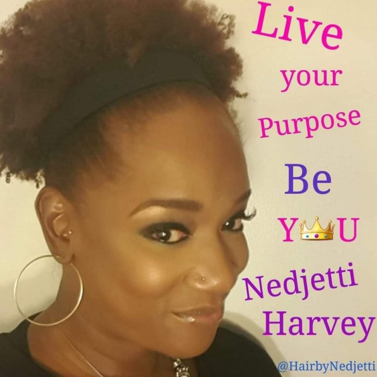 🌻#HairMeOut® #EnjoyYourDay Sunshines🤸🏿‍♂️

#DREAM your REALITY🦋

#NedjettiHarvey says #CreateYourHappy😊 #FollowYourDreams👣
👇🏾
#KeeptheFaith #GodGotYou #BeStill #Pray #Meditate🧘🏾‍♀️
🙏🏾
#ListenToGod👉🏾 It's your #InnerVoice of 💖 guiDANCE
😉

💫#LiveYourPurpose #BeYou👑

💞#Nedjetti😘