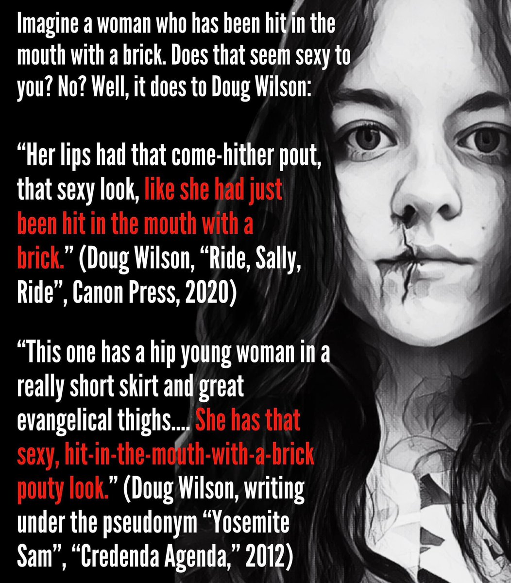 ExaminingMoscow's tweet photo. Source for quote #1 (“Ride, Sally, Ride”): https://t.co/Yze7SvU13G
Source for quote #2 (“Credenda Agenda”): https://t.co/Ul4qATMO1P
#ChurchToo #MoscowToo #CRECtoo #RapeCulture #ExamineDougWilson #ExamineMoscow #EDWAM https://t.co/Rf1NXypA1L