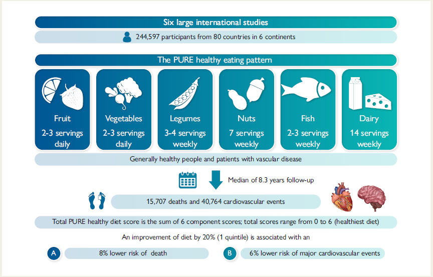 DrScottLear's tweet photo. 1/3 Six simple foods assoc. with⬇️chances of heart disease &amp; early death:
🍎fruits
🥦veg
🫘legumes
🌰nuts
🐟fish
🥛dairy
Adding unprocessed meat had no effect- neither weakening or strengthening health benefits @ESC_Journals: https://t.co/m2UKzYahkB
@ToYourHealth101 @PHRIresearch https://t.co/b9gRspRQE0