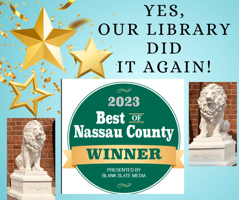 FPLibrary17's tweet image. It&apos;s official! The little library that could did it again, third year in a row! We here at the library are so thrilled and want to give a tremendous THANK YOU to our Floral Park patrons for supporting us. Floral Park patrons are the BEST!