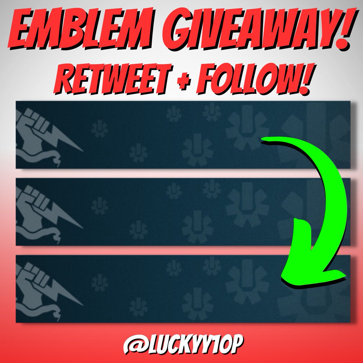 **NEW** EMBLEM GIVEAWAY!!
RETWEET + FOLLOW!
#Destiny2 #Bungie #D2