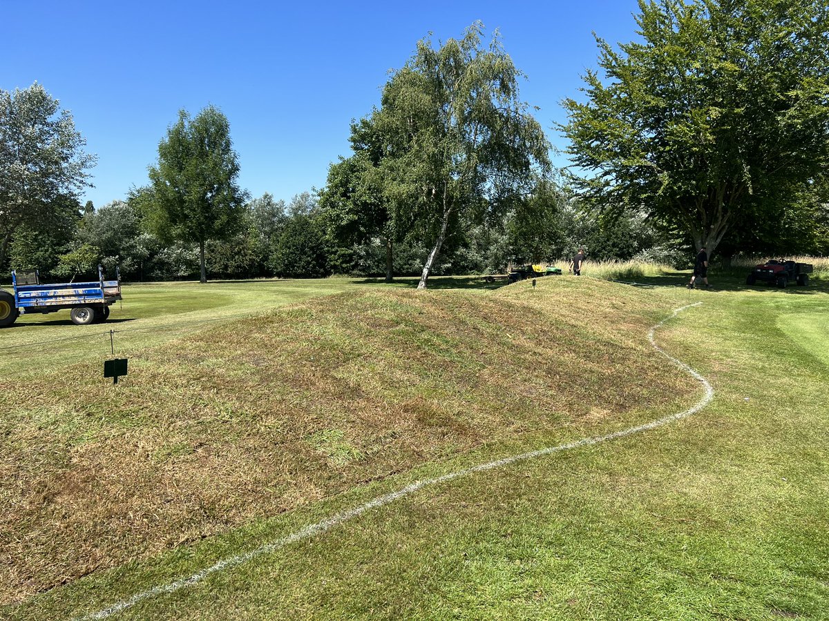 WellowGolfClub's tweet photo. The new mounds on A7 have been turfed and is now complete. We’ve cut thick turfs from the rough at the bottom of the driving range in an effort to keep it the turf from drying out too quickly and to hopefully make the area look more natural. Very pleased 👍🏻⛳️🤩 https://t.co/IyMxiQukqh