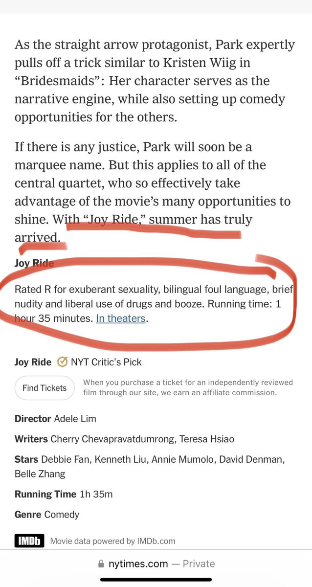 Come for the “exuberant sexuality”, stay for the “bilingual foul language”!! @JoyRideMovie in theaters NOW ☀️