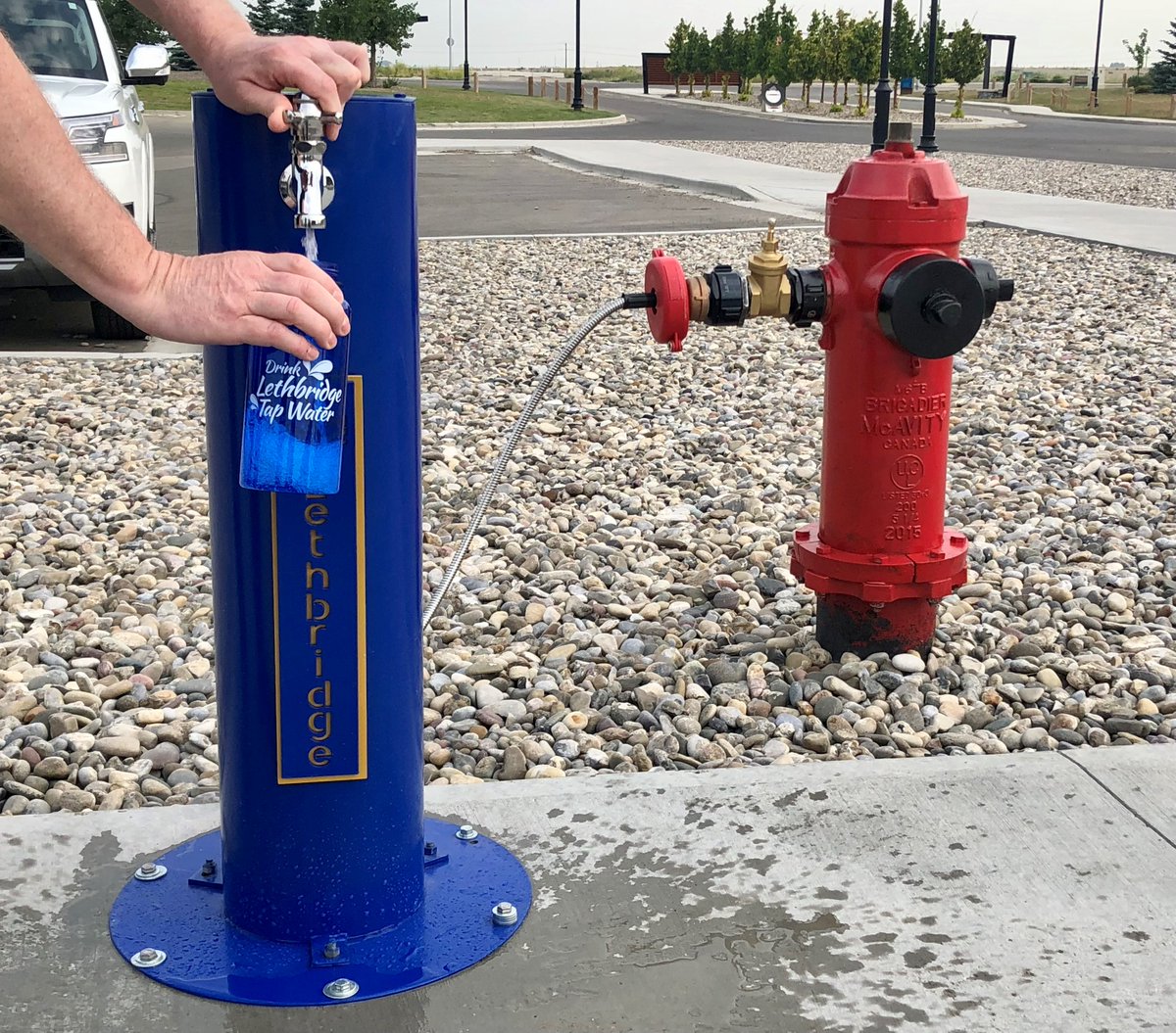 LethbridgeCity's tweet photo. As the weather heats up, be sure to cool off with one of the four new drinking water stations part of a pilot project around the city (Legacy Park and Nicholas Sheran Park now open, Henderson Park &amp; Galt Gardens on Monday).
Read more here: https://t.co/WGGCLIZtYp

#yql https://t.co/PT5aocFx0w