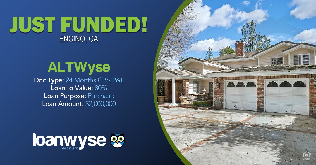 #LoanWyse #AltWyse #jumboloan #nonqm #fastfunding #quickclose #purchase #lendingsolutions #nonqmlending #mortgage #homeloansmadeeasy #selfemployedmortgage #easyfinancing