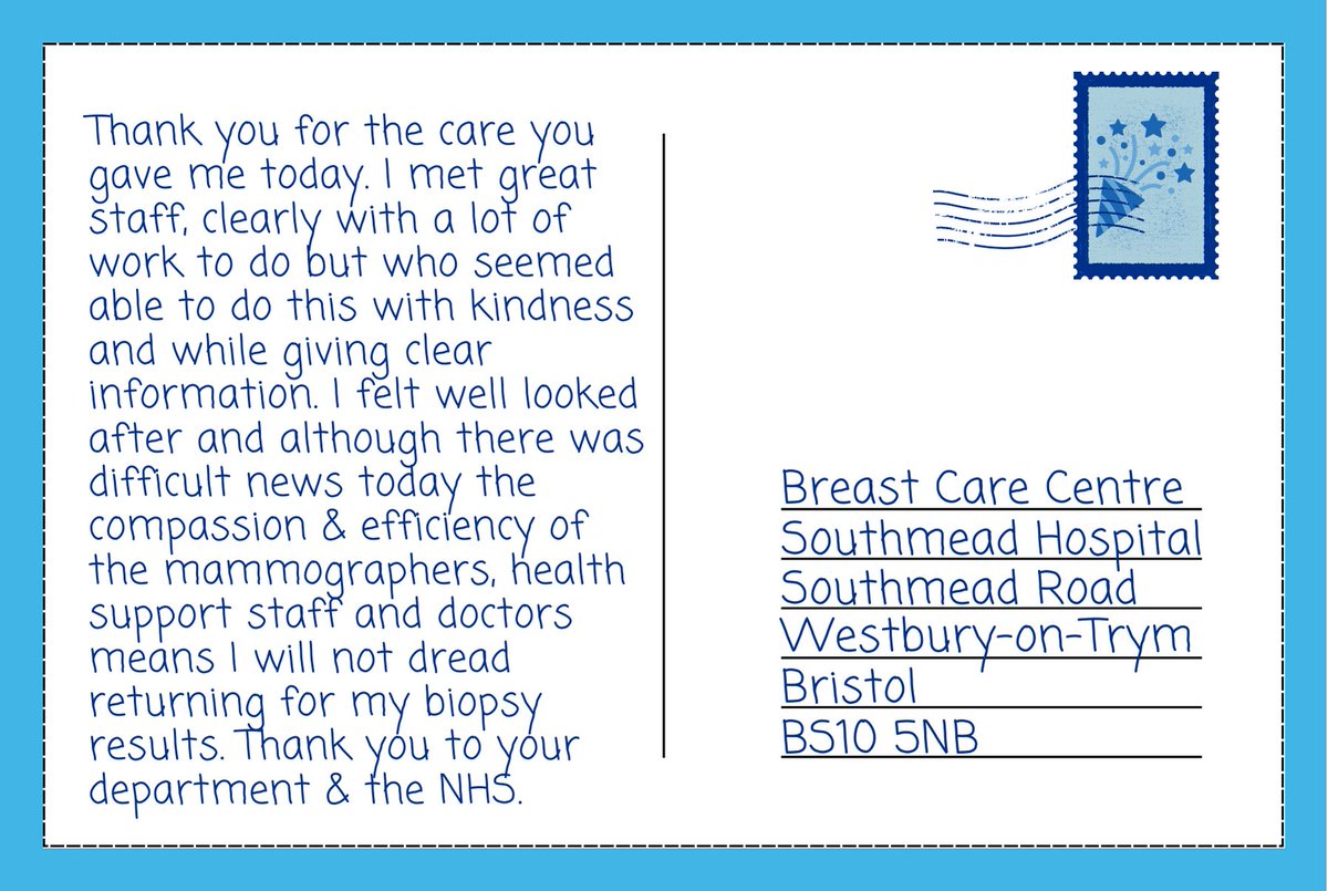 Let's end this week of appreciation for the NHS with the words of a patient. It was difficult to choose just one comment, but this is a genuinely moving piece of feedback that shows the gratitude patients have for the care our staff show them during difficult times #OneNBT #NHS75