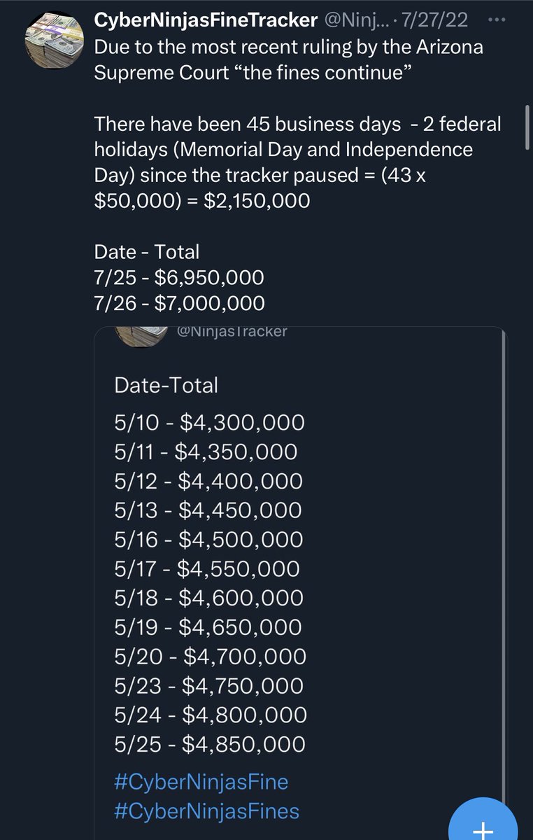 CyberNinjasFineTracker (@NinjasTracker) / Posts / X