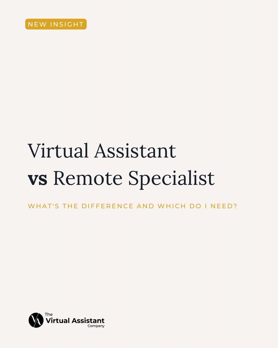 💭 What’s the difference between a Virtual Assistant and a Remote Specialist?

We explain all of this and more in our latest insight article.👇

thevirtualassistantco.com/virtual-assist…

#Outsourcing #VirtualAssistant #RemoteSpecialist #OutsourcingExpert