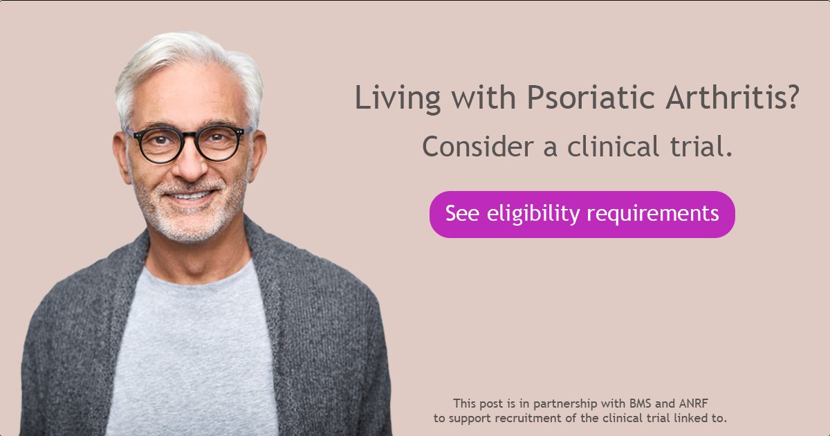 CureArthritis's tweet photo. Living with psoriatic arthritis? Learn about a clinical research study of an oral investigational medication. https://t.co/cfX2HRVzh1
#partnershippost #clinicaltrial #psoriaticarthritis https://t.co/KbId3uCgM6