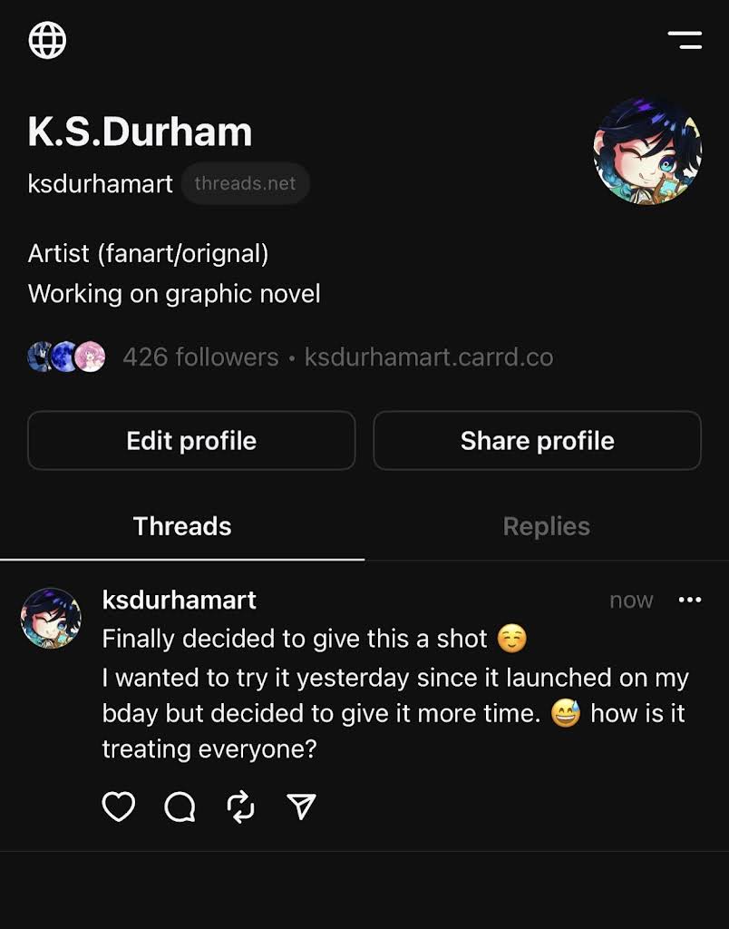 Trying out threads! 😊 here's my account! I'm liking it so far! 💕