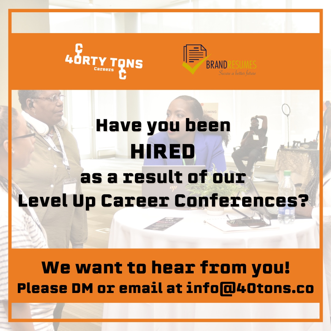 Have you been hired as a result of our Level Up Career Conferences?

We want to hear from you!

Send us a DM or email info@40tons.co to let us know all about your hiring experience from the Level Up Career Conference.
•
•
•
•
•
•
#freethe40k #40tons #levelupyourcareer #s...