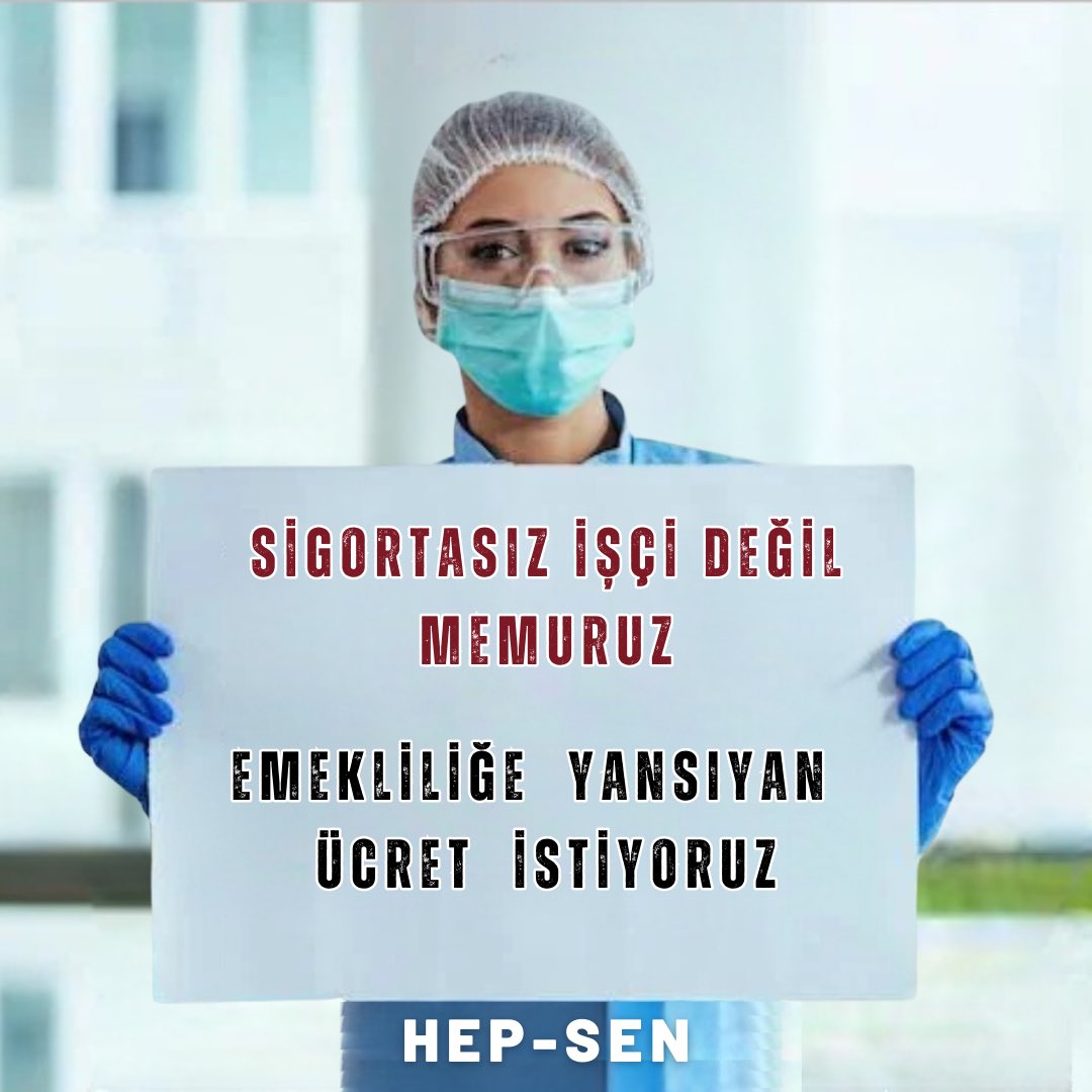 Sigortasız işçi değil MEMURUZ!
Emekliliğe yansıyan ücret istiyoruz.

#MemurHakkınıİstiyor