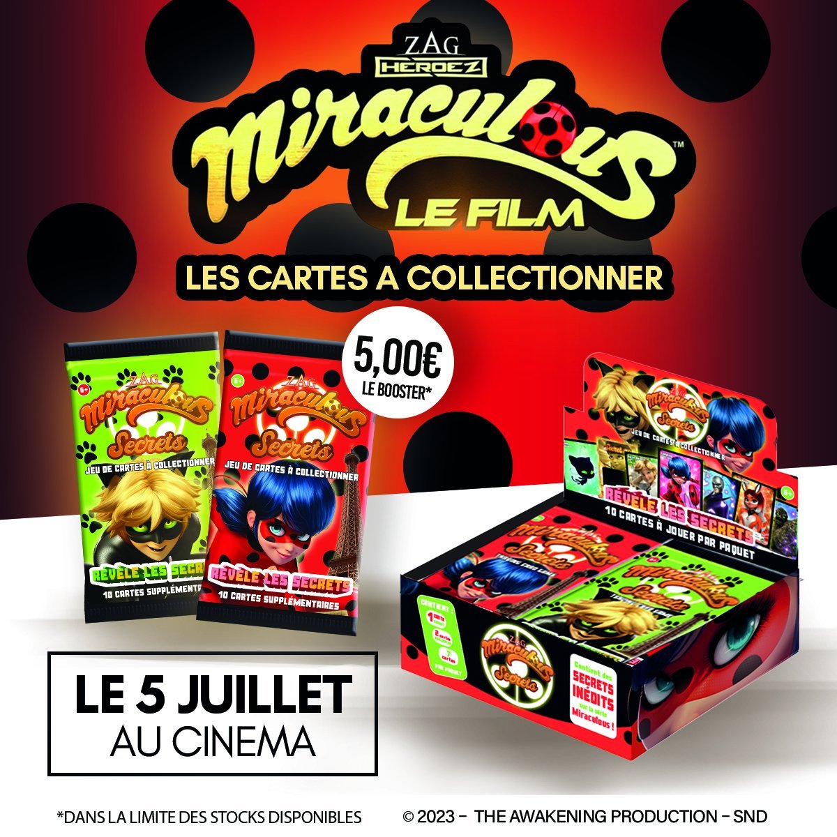 MIRACULOUS LADYBUG - JEU DE CARTES PACK BOOSTERS 10 CARTES