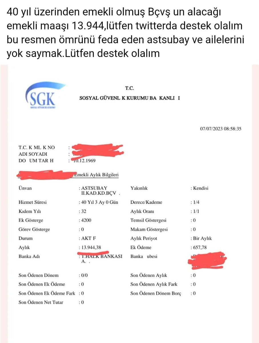 40 yıllık hizmet sonunda sefalet aylığı assubay emeklilerine açlık sınırı maaşa reva görenler
<a href="/RTErdogan/">Recep Tayyip Erdoğan</a>