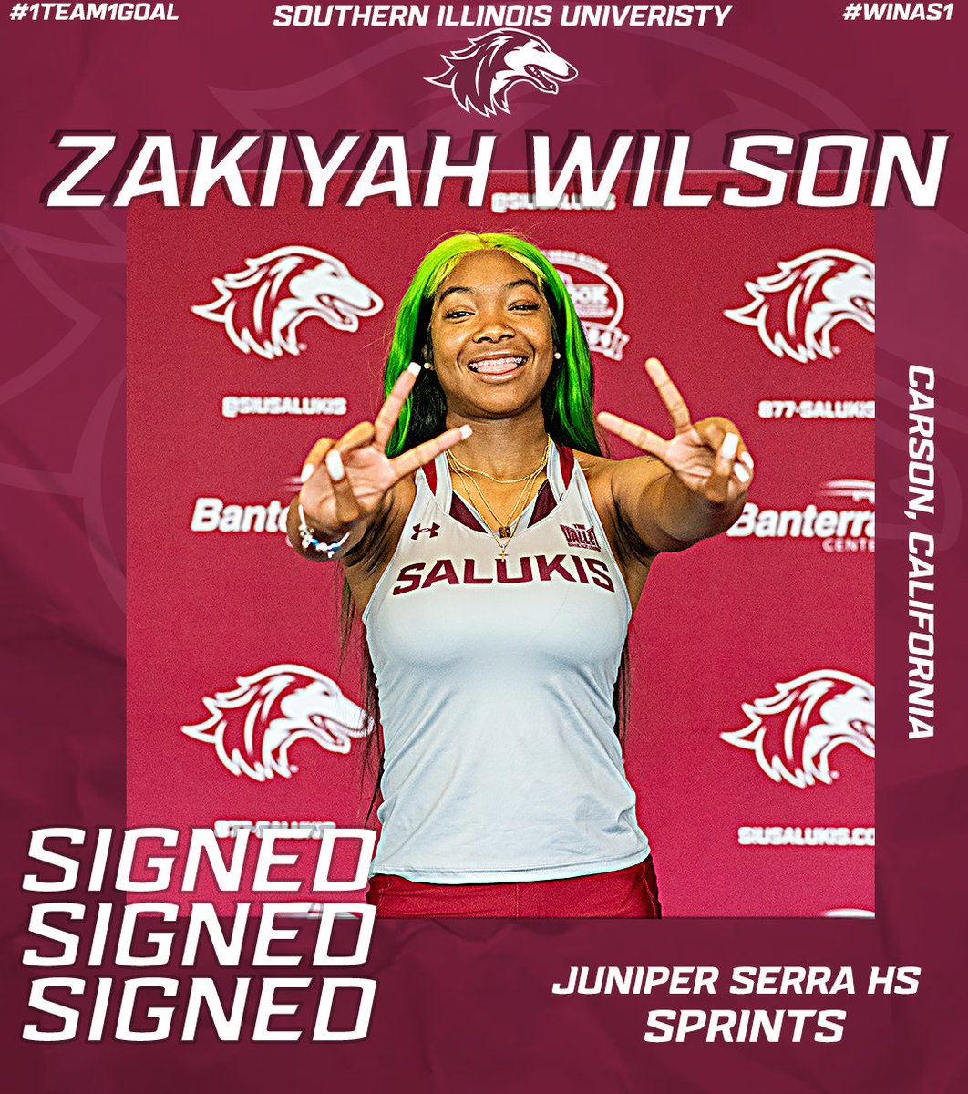 𝐒𝐈𝐆𝐍𝐄𝐃: Please welcome Zakiyah Wilson to SIU!!🖊️

#1Team1Goal | #Salukis
