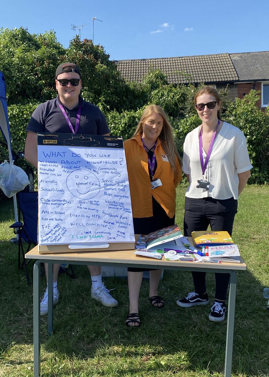 Fantastic afternoon at Highfields Summer Fayre! @WellDoncaster & @DoncasterMoving really enjoyed speaking to the residents of Highfields about what they like in their community and how they move where they live #GetDoncasterMoving