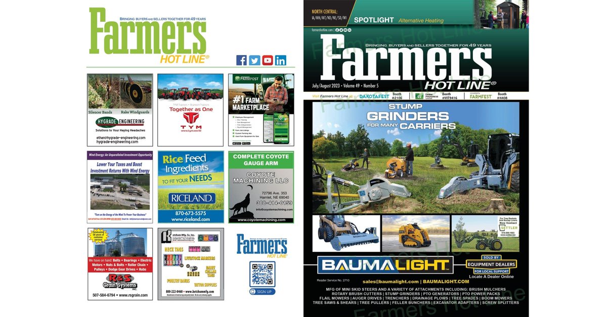 The latest issue of Farmers Hot Line North Central edition is now available online. 
#Alternativeheatling #Farmfest23 #Dakotafest23 #FPS23 #tractors #agriculture, #rural secure.viewer.zmags.com/publication/cd…
