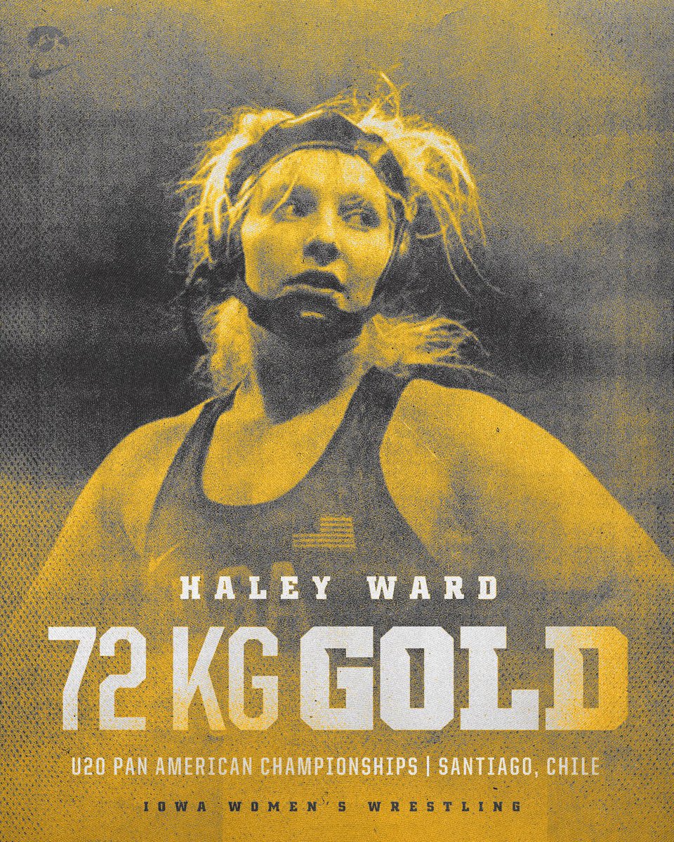 IowaW_Wrestling's tweet photo. Black and 𝗚𝗼𝗹𝗱 🥇

@haleyward1109 is a U20 Pan American Champion! 

#Hawkeyes https://t.co/MP1sSiMS3U