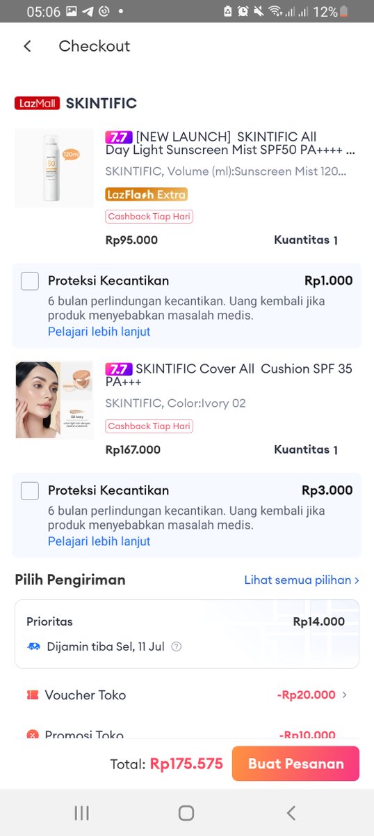 Prelovedbychaa's tweet photo. [OPEN JASA CHECKOUT LAZADA MURAH]
Cushion Skintific + Sunscreen mist skintific 120 ml cuman 175.575 !!!!!!

Cek2 harga produk lain juga bisaa, dm aja yaaa!💖💓💗 #zonauang #checkout #jasacheckout #lazada #skintific #cushion https://t.co/cZXJX0w7Hk