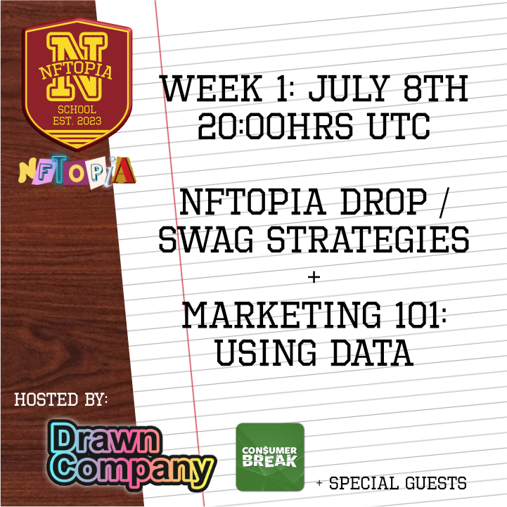 Who is coming back to School?

🌟Week 1: Sat. 8th July @ 20hrs UTC🌟

🧑🏻‍🏫#WAXNFT Drop/SWAG Strategies 
🤓How to use your data

Open to novice and advanced <a href="/WAX_io/">WAX</a> creators - you WILL learn something 

More details in the <a href="/thenftopia/">NFTOPIA Metaverse Convention & Spaces</a> Discord