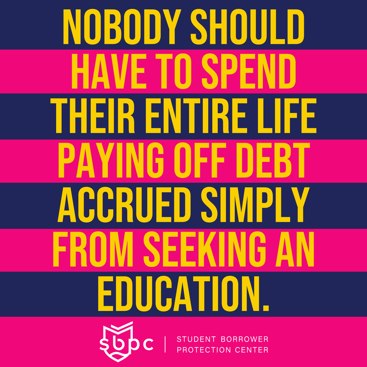 BorrowerJustice's tweet image. Nobody should have to spend their entire life paying off debt accrued simply from seeking an education.