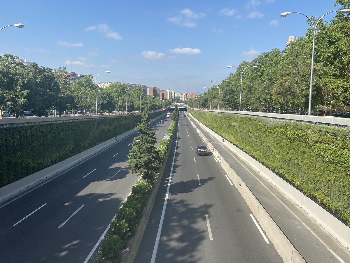 Mtnezparamo's tweet photo. Calle30 Natura, 3.250 m2 para cubrir muros de hormigón con 23 especies vegetales de absorción de contaminantes. Es una mejora ambiental para amortiguar la isla de calor, eliminar grafitis y reducir emisiones del tráfico rodado y contaminación acústica. @bcarabante @AlmeidaPP_ https://t.co/FfyeB8odOU