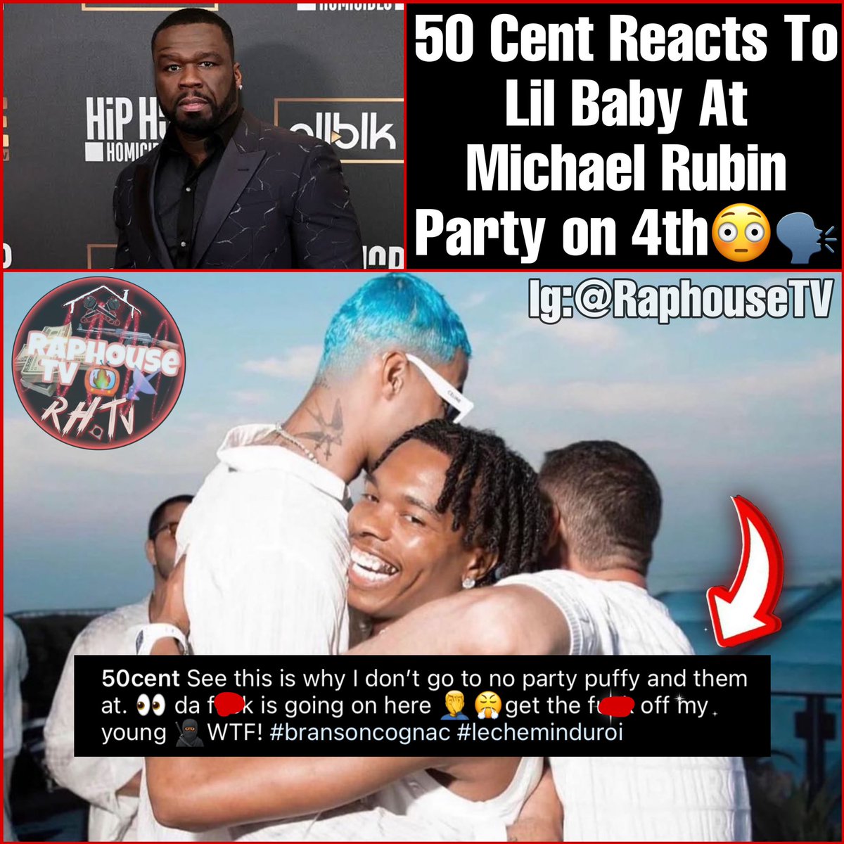 50 Cent Reacts To Lil Baby At Michael Rubin Party on 4th 😳🗣️