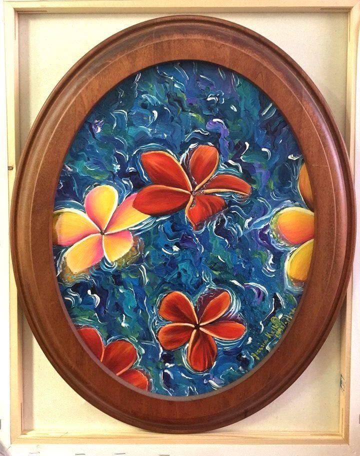 "Floating Plumeria", Oil on 11"x14" oval canvas.
$150.00 + S&amp;H
Available for purchase. 
Flexible payment plans offered.
etsy.com/shop/JessicaKe…

#art #artwork #oilpainting #painting #floral #flower #plumeria #tropical #artinfresno #fresnoartist #jessicakellerart #Hawaiian