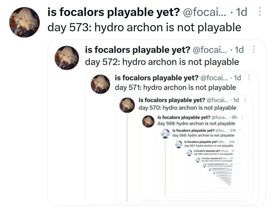 focaily's tweet photo. day 574: hydro archon is not playable https://t.co/WZ5A9UIVux