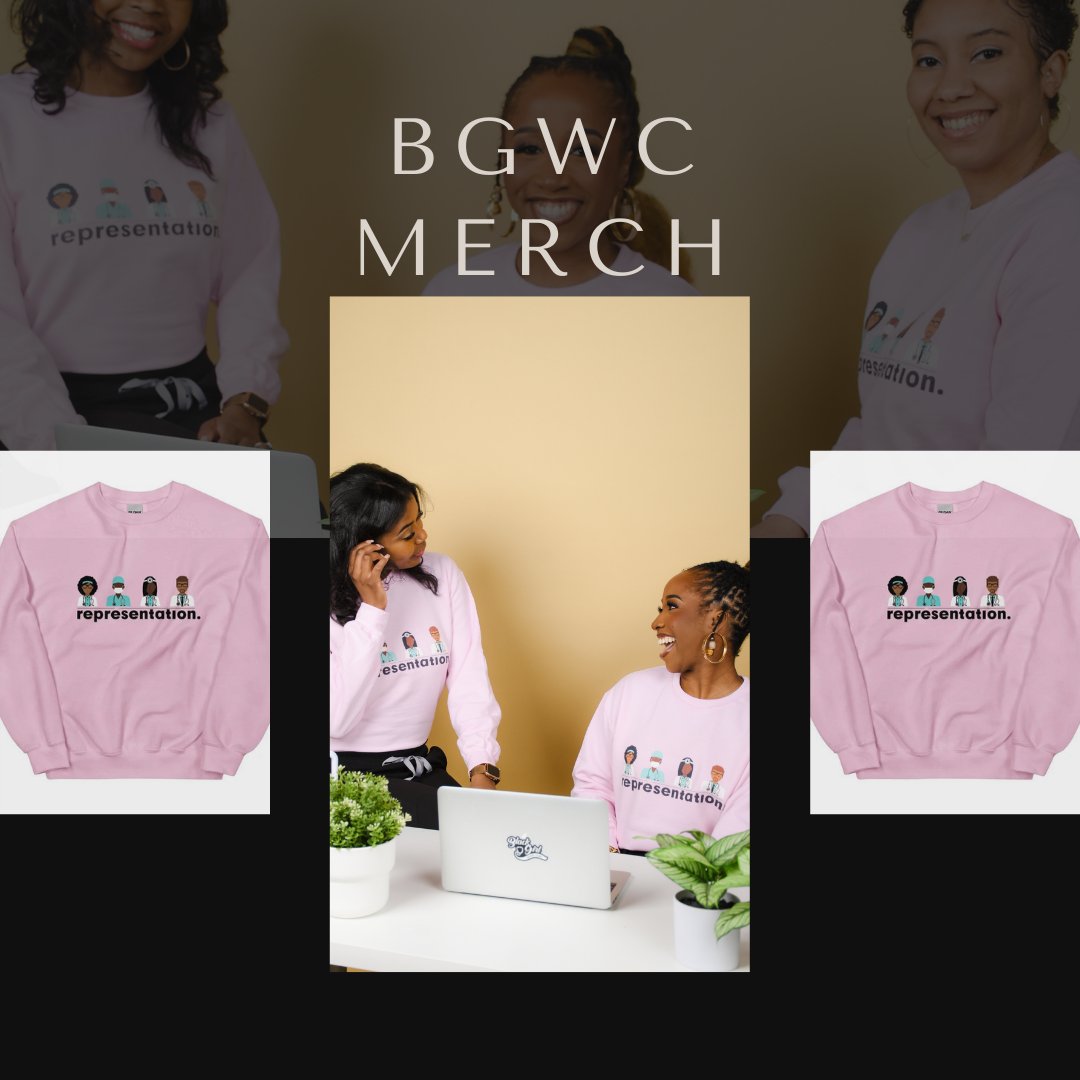 R-E-P-R-E-S-E-N-T-A-T-I-O-N! Representation matters folks! You can support our initiative by grabbing your merch today! Visit blackgirlwhitecoat.org/shop