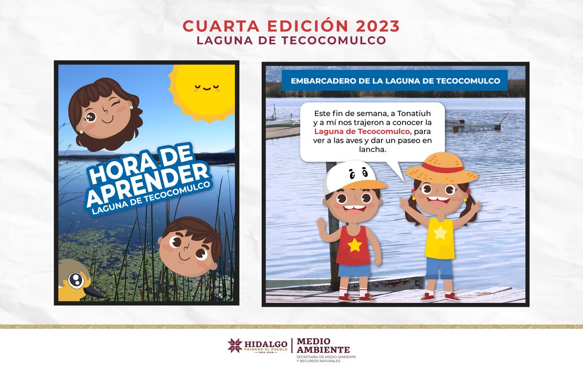 medioambiente_H's tweet photo. Hoy, en #HoraDeAprender🌈 Xóchitl y Tonatiuh descubrieron lo maravilloso de la #LagunaDeTecocomulco🪷, a través de un paseo en lancha🚣🏻♂️ y mucha diversión.
✨Desliza las imágenes y acompáñalos✨ https://t.co/rkxTgnWkUO