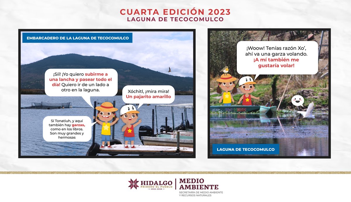 medioambiente_H's tweet photo. Hoy, en #HoraDeAprender🌈 Xóchitl y Tonatiuh descubrieron lo maravilloso de la #LagunaDeTecocomulco🪷, a través de un paseo en lancha🚣🏻♂️ y mucha diversión.
✨Desliza las imágenes y acompáñalos✨ https://t.co/rkxTgnWkUO