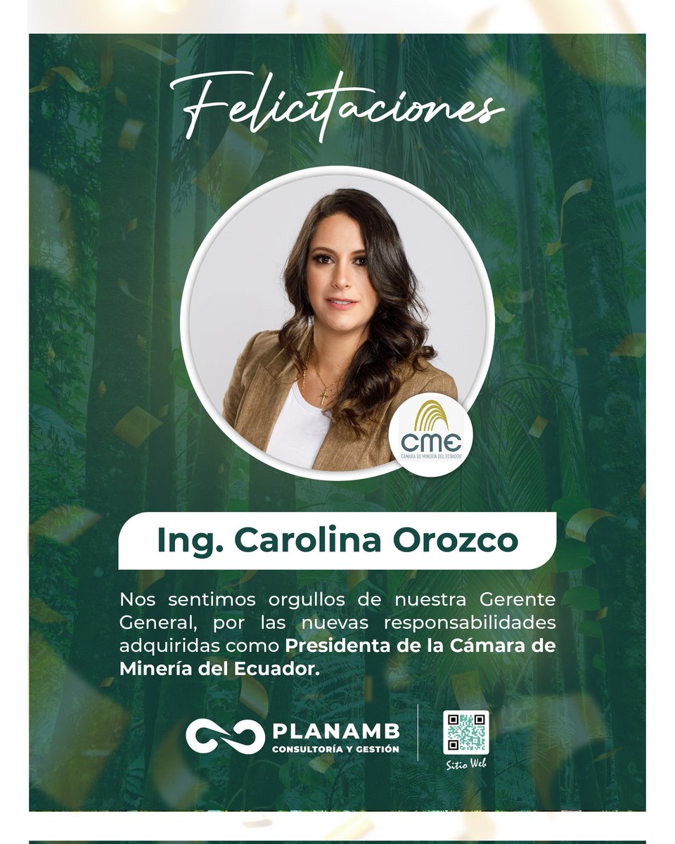 Un reconocimiento más que merecido el que nuestra gerente general Carolina Orozco ha recibido como Presidenta de la Cámara de Minería del Ecuador

Estamos continuará cosechando éxitos y aportando su valiosa experiencia en el campo de la #MineríaResponsable .