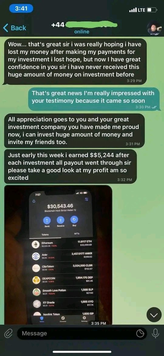Donblue747's tweet photo. @grannienatural The testimonies are true, #bitcoin trading continues to pay many tremendous profits daily and have changed lives of many investors and people around the world! Let me know if you like to start making money with Reliable and guaranteed source.
Send direct message https://t.co/H8yQ36waxZ