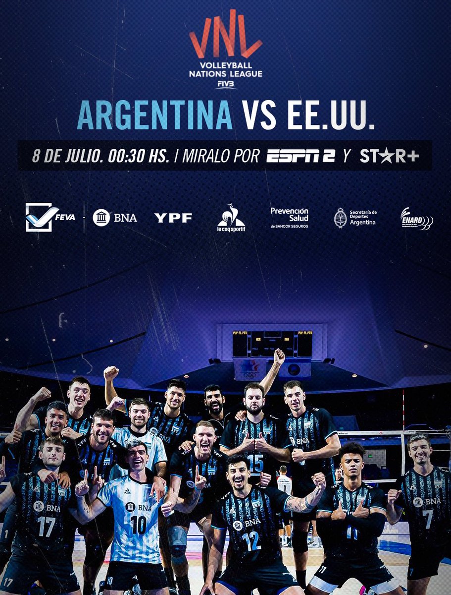 ¡Esta noche todos juntos alentando a la Selección🇦🇷💪!

🕓 00:30 hs nos enfrentamos a Estados Unidos🇺🇸
📺 ESPN 2 y STAR + 

#VamosArgentina🇦🇷