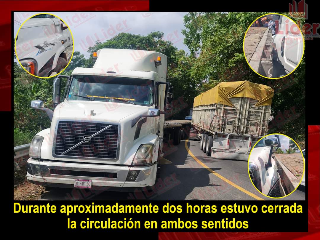 LiderNoticiasMX's tweet photo. SE ENGANCHAN DOS TRAILER EN LA #CARRETERAMEXICOTUXPAN PARAN LA CIRCULACIÓN POR HORAS, CREAN CAOS AL ESTAR CERRADA EN ESE MOMENTO LA AUTOPISTAMEXICOTUXPAN
https://t.co/OOfygShxpu https://t.co/TBzoXJphuC