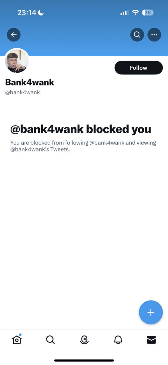 dlSW16's tweet photo. @joecarter506 @bank4wank And now he’s blocked me 🤣 https://t.co/vQsZO7ySP5